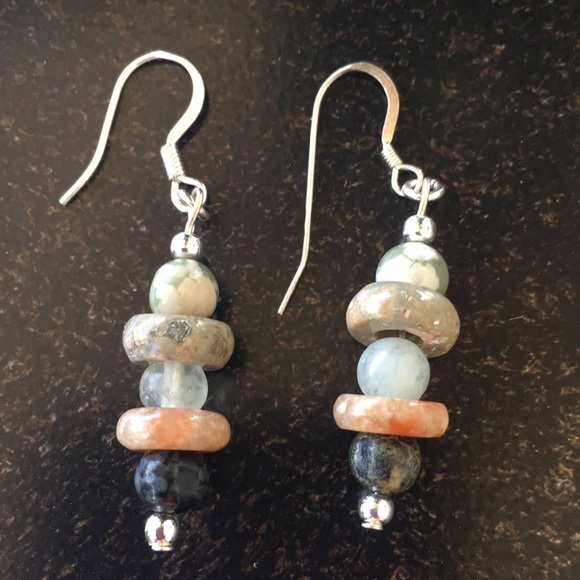 Stone and SS 925 necklace and earrings set - Picture 8 of 9